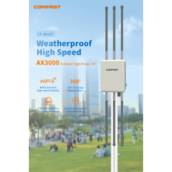 COMFAST WA‑937 Ponto de Acesso Wi‑Fi 6 AX3000 Exterior – Banda Dupla, PoE, IP67