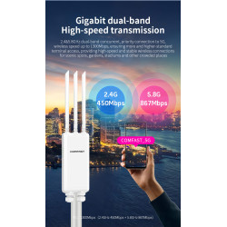 COMFAST CF-EW85 Ponto de Acesso Exterior Dual-Band 1300 Mbps (IP66, PoE)